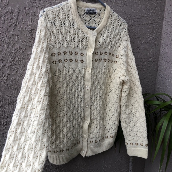 Vtg Cuddle Knit Wintuck Cardigan Sweater - Picture 4 of 4